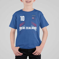 New Zealand Soccer Sports Graphic Number 10 Jersey Style T Shirt For Kid Proud Kiwis Football Fans Game Day Pride