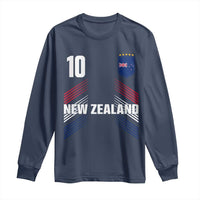 New Zealand Soccer Sports Graphic Number 10 Jersey Style Long Sleeve Shirt Proud Kiwis Football Fans Game Day Pride