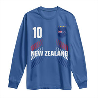 New Zealand Soccer Sports Graphic Number 10 Jersey Style Long Sleeve Shirt Proud Kiwis Football Fans Game Day Pride