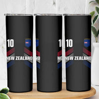 New Zealand Soccer Sports Graphic Number 10 Jersey Style Skinny Tumbler Proud Kiwis Football Fans Game Day Pride