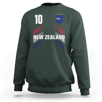 New Zealand Soccer Sports Graphic Number 10 Jersey Style Sweatshirt Proud Kiwis Football Fans Game Day Pride