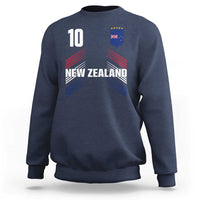New Zealand Soccer Sports Graphic Number 10 Jersey Style Sweatshirt Proud Kiwis Football Fans Game Day Pride