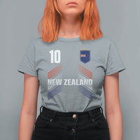 New Zealand Soccer Sports Graphic Number 10 Jersey Style T Shirt For Women Proud Kiwis Football Fans Game Day Pride