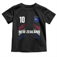 New Zealand Soccer Sports Graphic Number 10 Jersey Style Toddler T Shirt Proud Kiwis Football Fans Game Day Pride