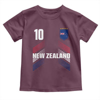 New Zealand Soccer Sports Graphic Number 10 Jersey Style Toddler T Shirt Proud Kiwis Football Fans Game Day Pride