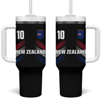 New Zealand Soccer Sports Graphic Number 10 Jersey Style Tumbler With Handle Proud Kiwis Football Fans Game Day Pride