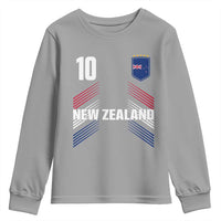 New Zealand Soccer Sports Graphic Number 10 Jersey Style Youth Sweatshirt Proud Kiwis Football Fans Game Day Pride