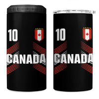 Canada Soccer Sports Graphic Number 10 Jersey Style 4 in 1 Can Cooler Tumbler Proud Canadian Football Fans Game Day Pride
