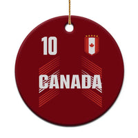 Canada Soccer Sports Graphic Number 10 Jersey Style Ceramic Ornament Proud Canadian Football Fans Game Day Pride