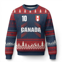 Canada Soccer Sports Graphic Number 10 Jersey Style Ugly Christmas Sweater Proud Canadian Football Fans Game Day Pride