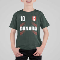 Canada Soccer Sports Graphic Number 10 Jersey Style T Shirt For Kid Proud Canadian Football Fans Game Day Pride