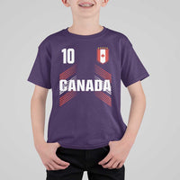 Canada Soccer Sports Graphic Number 10 Jersey Style T Shirt For Kid Proud Canadian Football Fans Game Day Pride