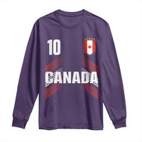 Canada Soccer Sports Graphic Number 10 Jersey Style Long Sleeve Shirt Proud Canadian Football Fans Game Day Pride