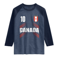 Canada Soccer Sports Graphic Number 10 Jersey Style Raglan Shirt Proud Canadian Football Fans Game Day Pride