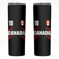 Canada Soccer Sports Graphic Number 10 Jersey Style Skinny Tumbler Proud Canadian Football Fans Game Day Pride