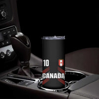 Canada Soccer Sports Graphic Number 10 Jersey Style Skinny Tumbler Proud Canadian Football Fans Game Day Pride