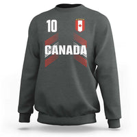 Canada Soccer Sports Graphic Number 10 Jersey Style Sweatshirt Proud Canadian Football Fans Game Day Pride