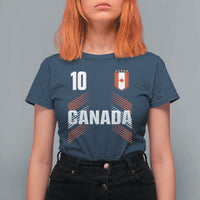 Canada Soccer Sports Graphic Number 10 Jersey Style T Shirt For Women Proud Canadian Football Fans Game Day Pride