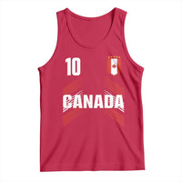 Canada Soccer Sports Graphic Number 10 Jersey Style Tank Top Proud Canadian Football Fans Game Day Pride