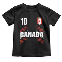 Canada Soccer Sports Graphic Number 10 Jersey Style Toddler T Shirt Proud Canadian Football Fans Game Day Pride