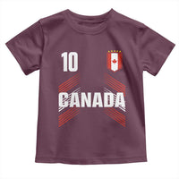 Canada Soccer Sports Graphic Number 10 Jersey Style Toddler T Shirt Proud Canadian Football Fans Game Day Pride