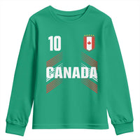 Canada Soccer Sports Graphic Number 10 Jersey Style Youth Sweatshirt Proud Canadian Football Fans Game Day Pride