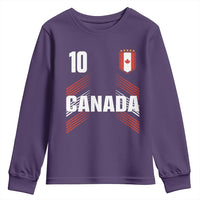 Canada Soccer Sports Graphic Number 10 Jersey Style Youth Sweatshirt Proud Canadian Football Fans Game Day Pride