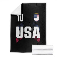 USA Soccer Sports Graphic Number 10 Jersey Style Throw Blanket Proud Fans Game Day Pride
