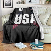 USA Soccer Sports Graphic Number 10 Jersey Style Throw Blanket Proud Fans Game Day Pride