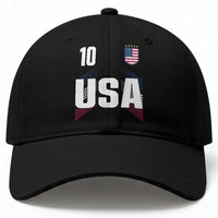 USA Soccer Sports Graphic Number 10 Jersey Style Baseball Cap Proud Fans Game Day Pride