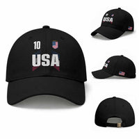 USA Soccer Sports Graphic Number 10 Jersey Style Baseball Cap Proud Fans Game Day Pride