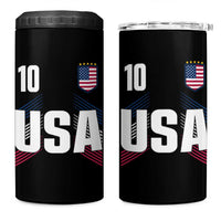 USA Soccer Sports Graphic Number 10 Jersey Style 4 in 1 Can Cooler Tumbler Proud Fans Game Day Pride