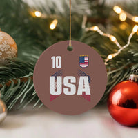 USA Soccer Sports Graphic Number 10 Jersey Style Ceramic Ornament Proud Fans Game Day Pride