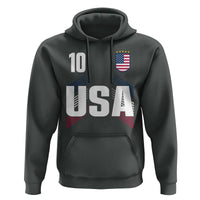 USA Soccer Sports Graphic Number 10 Jersey Style Hoodie Proud Fans Game Day Pride