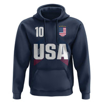 USA Soccer Sports Graphic Number 10 Jersey Style Hoodie Proud Fans Game Day Pride