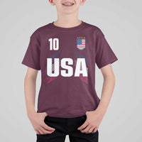 USA Soccer Sports Graphic Number 10 Jersey Style T Shirt For Kid Proud Fans Game Day Pride