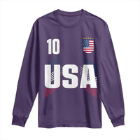 USA Soccer Sports Graphic Number 10 Jersey Style Long Sleeve Shirt Proud Fans Game Day Pride
