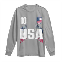 USA Soccer Sports Graphic Number 10 Jersey Style Long Sleeve Shirt Proud Fans Game Day Pride