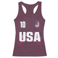 USA Soccer Sports Graphic Number 10 Jersey Style Racerback Tank Top Proud Fans Game Day Pride