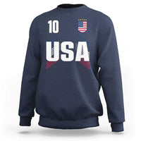 USA Soccer Sports Graphic Number 10 Jersey Style Sweatshirt Proud Fans Game Day Pride