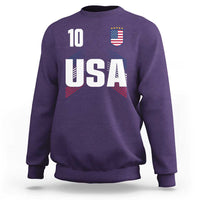 USA Soccer Sports Graphic Number 10 Jersey Style Sweatshirt Proud Fans Game Day Pride