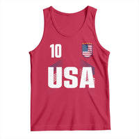 USA Soccer Sports Graphic Number 10 Jersey Style Tank Top Proud Fans Game Day Pride