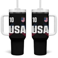 USA Soccer Sports Graphic Number 10 Jersey Style Tumbler With Handle Proud Fans Game Day Pride