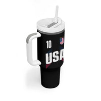 USA Soccer Sports Graphic Number 10 Jersey Style Tumbler With Handle Proud Fans Game Day Pride