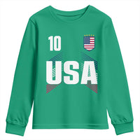 USA Soccer Sports Graphic Number 10 Jersey Style Youth Sweatshirt Proud Fans Game Day Pride