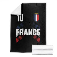 France Soccer Sports Graphic Number 10 Jersey Style Throw Blanket Proud French Football Fans Game Day Pride