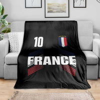 France Soccer Sports Graphic Number 10 Jersey Style Throw Blanket Proud French Football Fans Game Day Pride