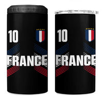 France Soccer Sports Graphic Number 10 Jersey Style 4 in 1 Can Cooler Tumbler Proud French Football Fans Game Day Pride
