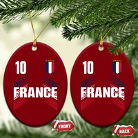 France Soccer Sports Graphic Number 10 Jersey Style Ceramic Ornament Proud French Football Fans Game Day Pride