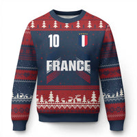 France Soccer Sports Graphic Number 10 Jersey Style Ugly Christmas Sweater Proud French Football Fans Game Day Pride